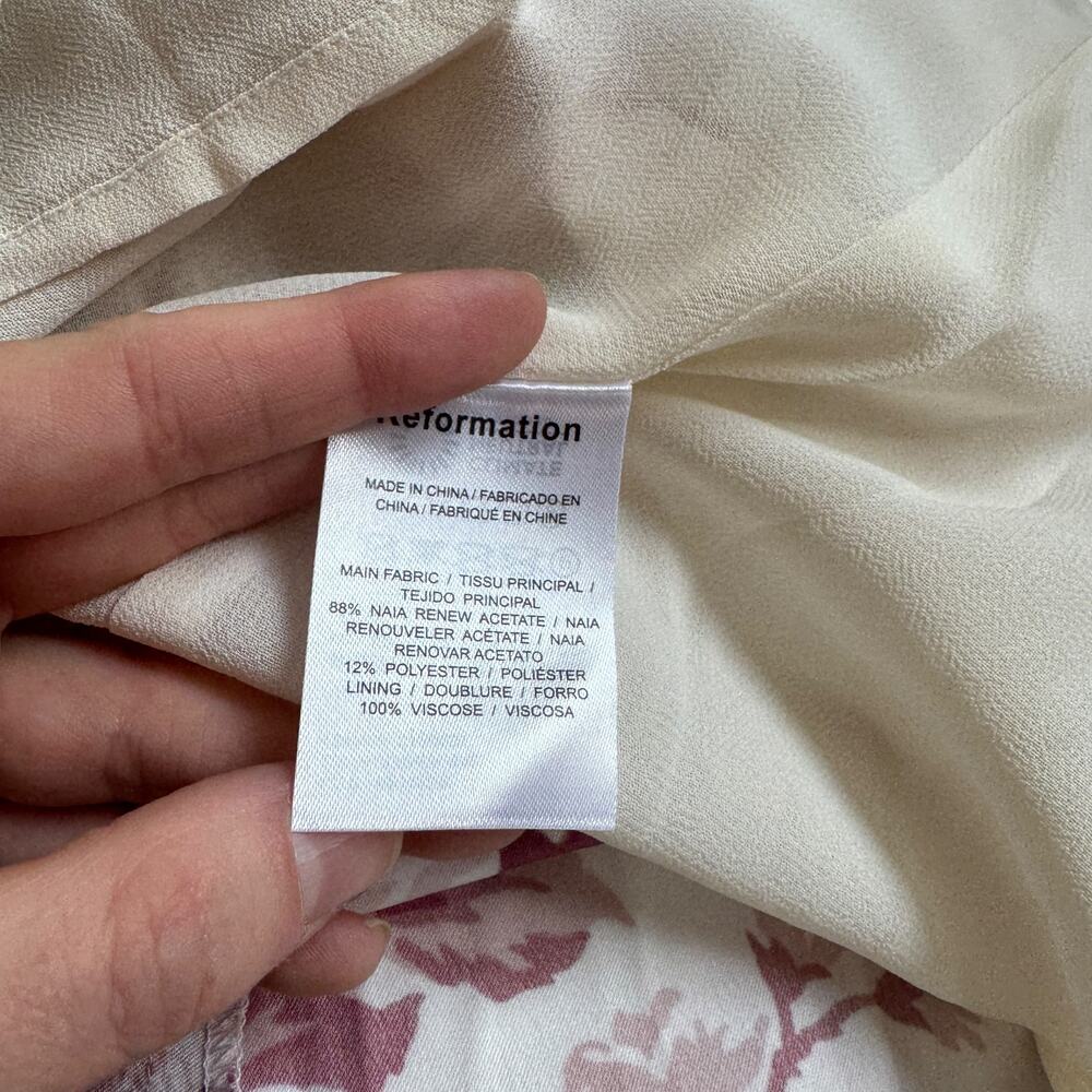 NEW Reformation Isolene Satin Dress Crista Floral - Picture 8 of 12